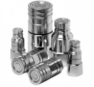 Flat face hydraulic quick couplers