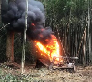 Skid Steer on Fire from overheating hydraulics