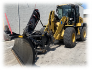 wheel loader front and wing plow