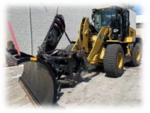wheel loader front and wing plow